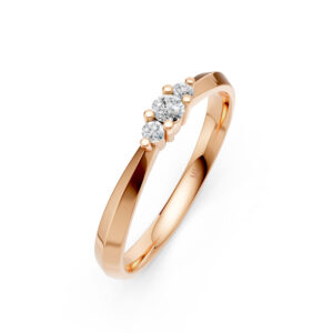 Nhẫn Cưới Nữ 3-Stone 14K CZ Sweet Dream-Slim Design