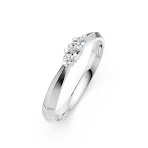 Nhẫn Cưới Nữ 3-Stone 14K CZ Sweet Dream-Slim Design
