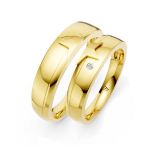 Cặp Nhẫn Cưới 14K CZ Sunset Glow