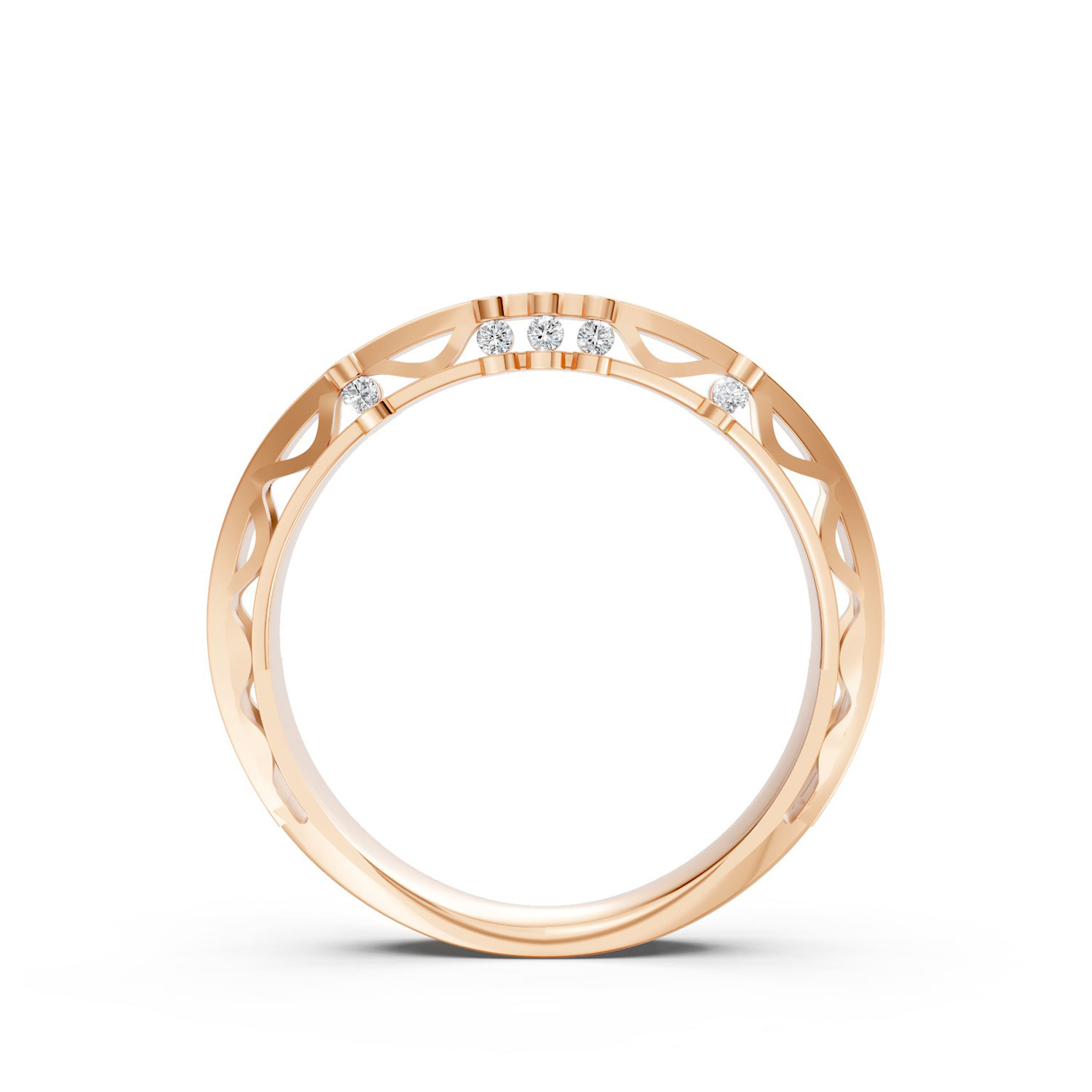 RP17130-L-F-KR Nhẫn Cưới Nữ 14K Kim Cương Chickadee