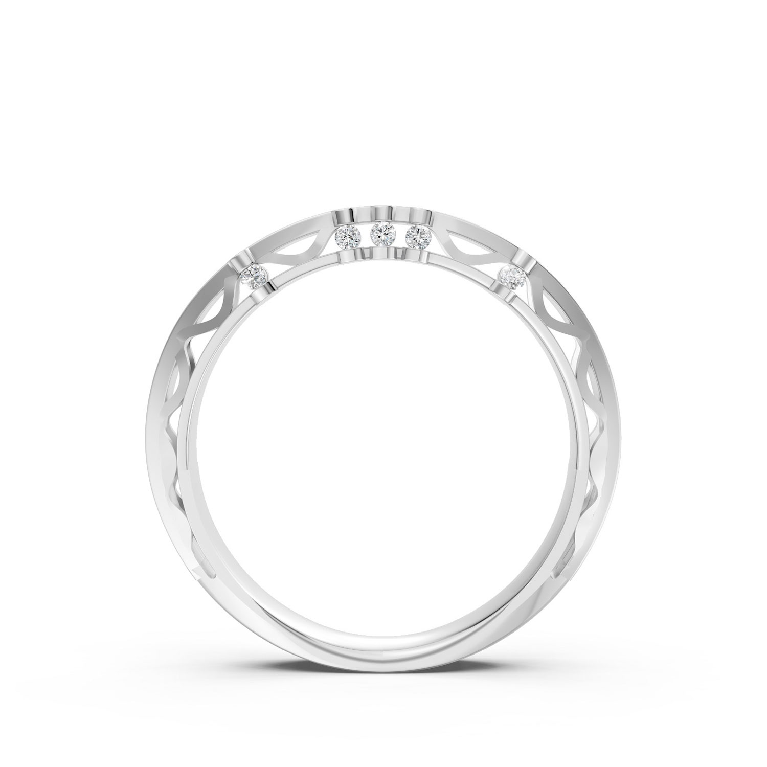 RP17130-L-F-KW Nhẫn Cưới Nữ 14K Kim Cương Chickadee