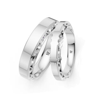 Cặp Nhẫn Cưới 14K Kim Cương Chickadee