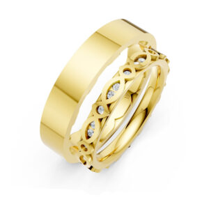 Cặp Nhẫn Cưới 14K Kim Cương The Signs