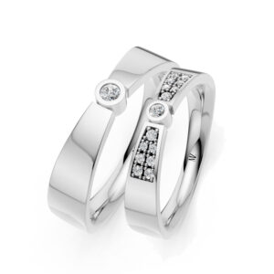 Cặp Nhẫn Cưới 14K Kim Cương Artistic Sense
