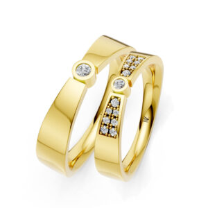 Cặp Nhẫn Cưới 14K Kim Cương Artistic Sense