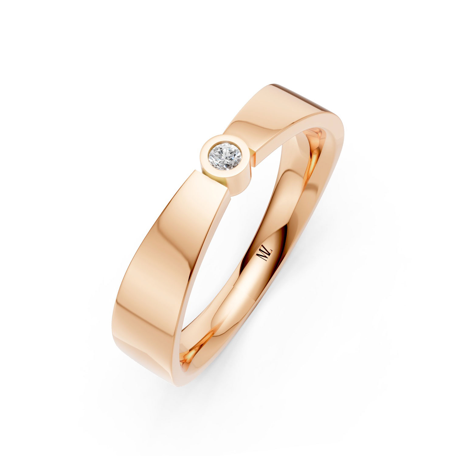 RP17135-M-P-KR Nhẫn Cưới Nam 14K Kim Cương Artistic Sense