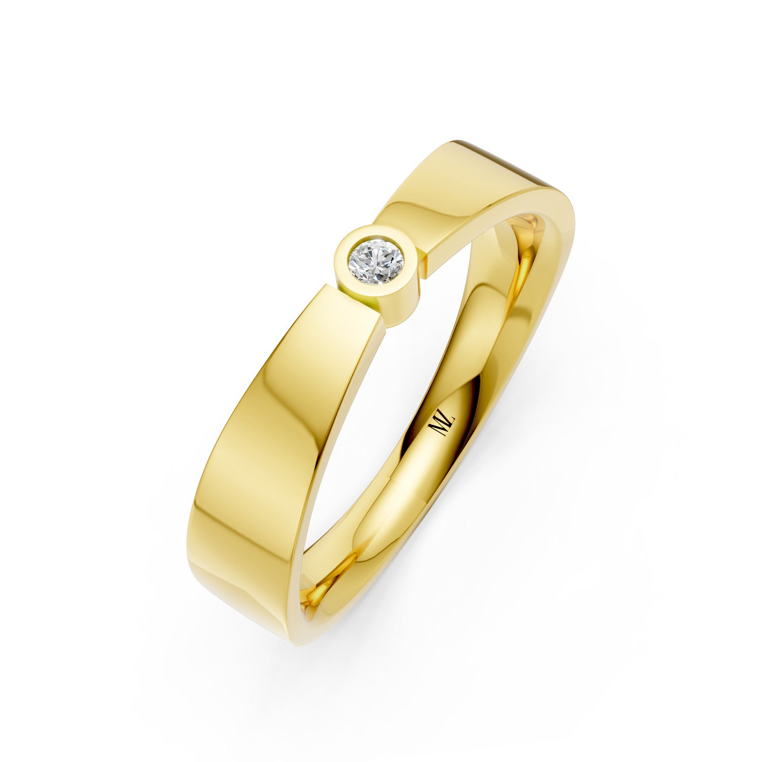RP17135-M-P-KY Nhẫn Cưới Nam 14K Kim Cương Artistic Sense