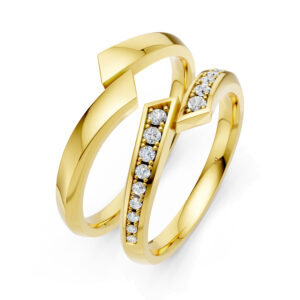 Cặp Nhẫn Cưới 10K CZ Forever Love