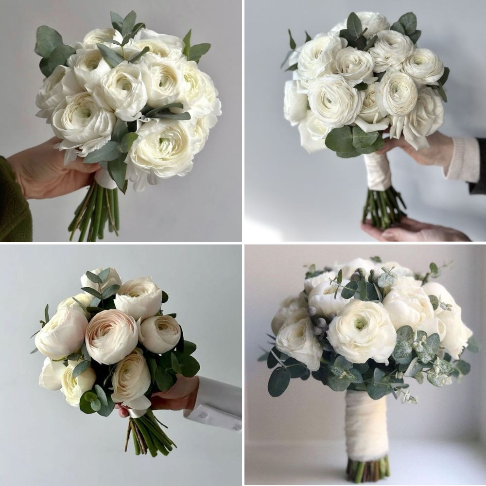 Bó hoa mao lương trắng phối lá xanh