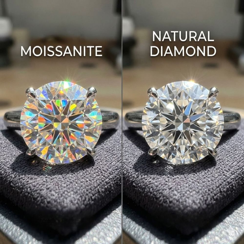 So sánh Moissanite với kim cương tự nhiên