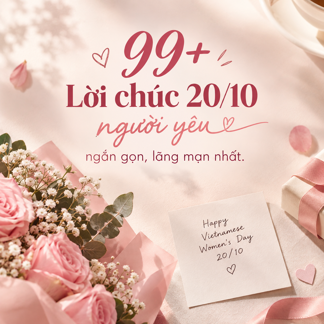 99+ Lời chúc 20/10 người yêu ngắn gọn, lãng mạn nhất